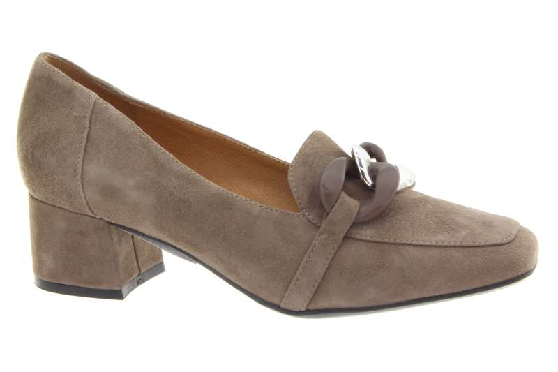 CAPRICE Dámské kožené šedé béžové lodičky na podpatku