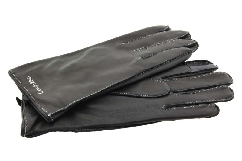 CALVIN KLEIN Dámské kožené černé rukavice