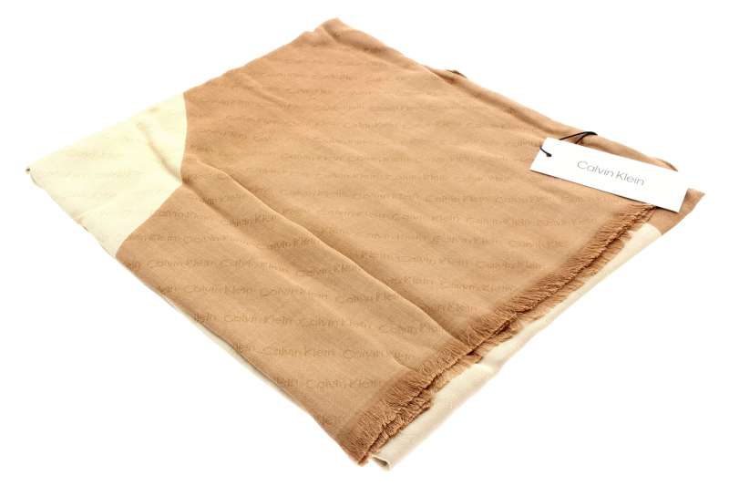 CALVIN KLEIN Dámský hnědo béžový šátek