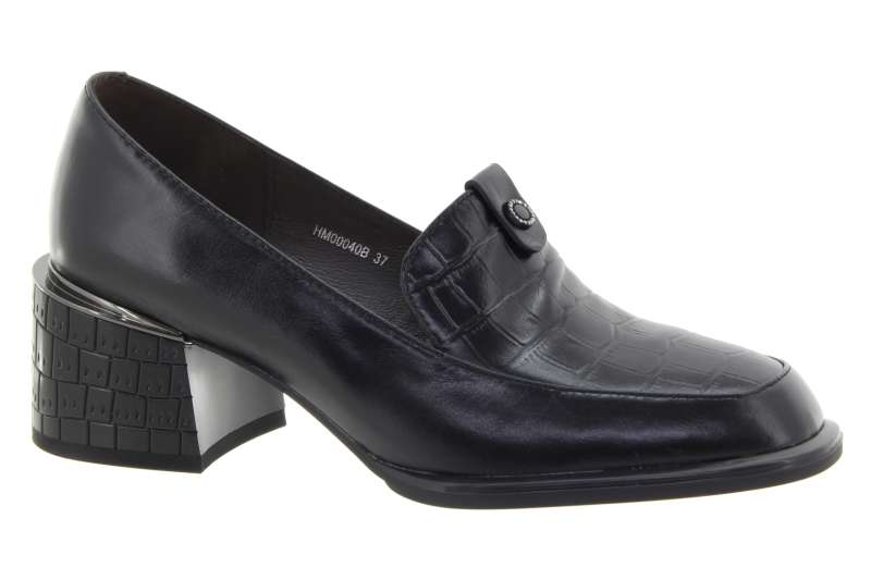 EPICA Dámské černé kožené mokasíny