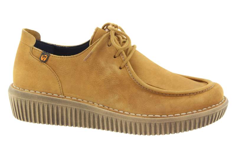 JUNGLA Dámská kožená tmavě žlutá polobotka