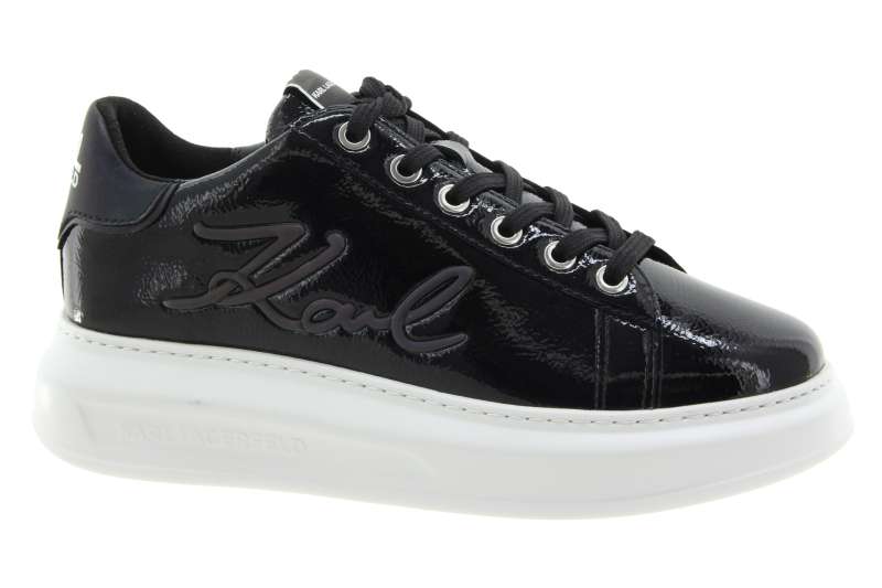 KARL LAGERFELD  Dámské kožené černé lesklé tenisky