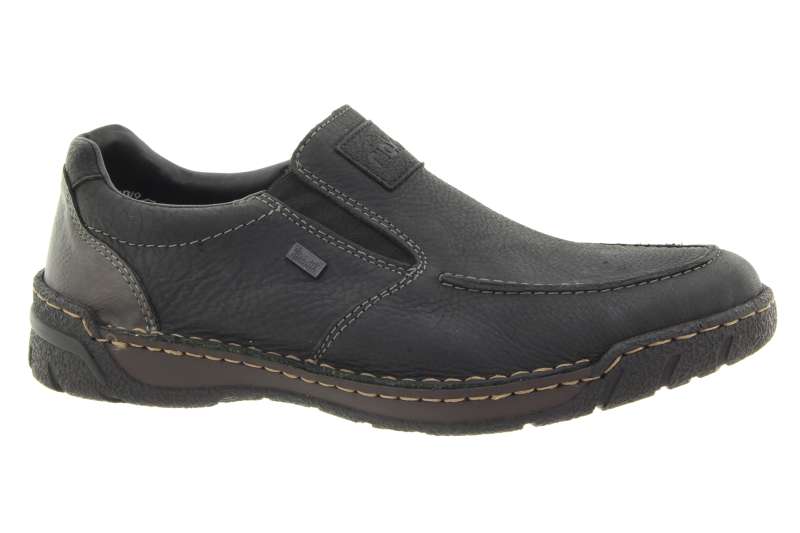 RIEKER Pánská kožená černá mokasína