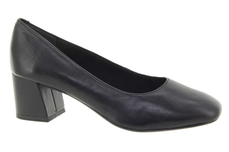 TAMARIS Dámské černé kožené lodičky na podpatku