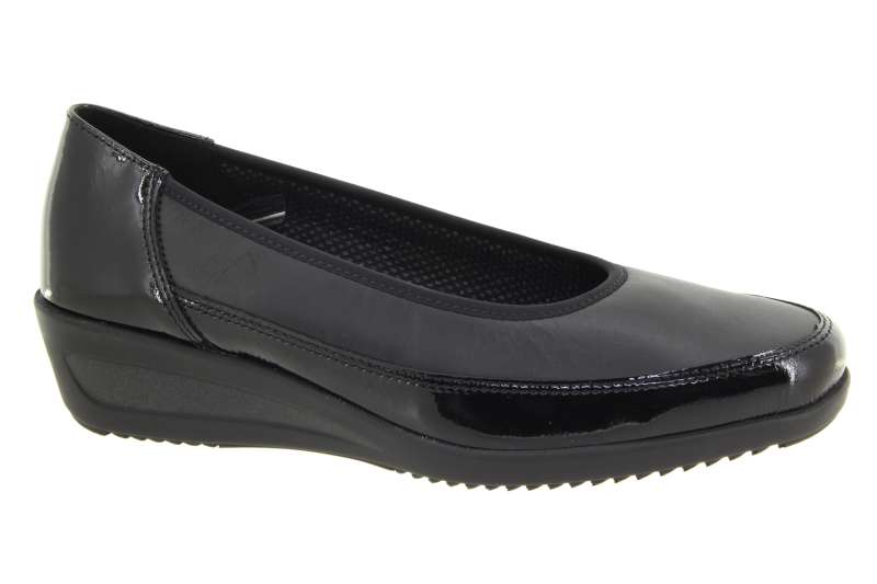 ARA Dámské kožené černé lodičky na klínku