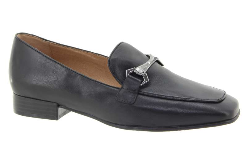 CAPRICE Dámské kožené černé mokasíny