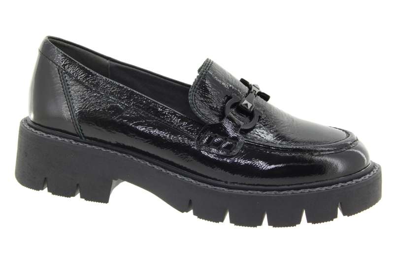 CAPRICE Dámské kožené černé mokasíny