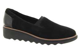 CLARKS Dámské kožené mokasíny na klínku