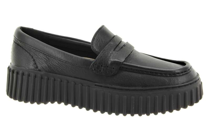 CLARKS Dámské černé kožené mokasíny