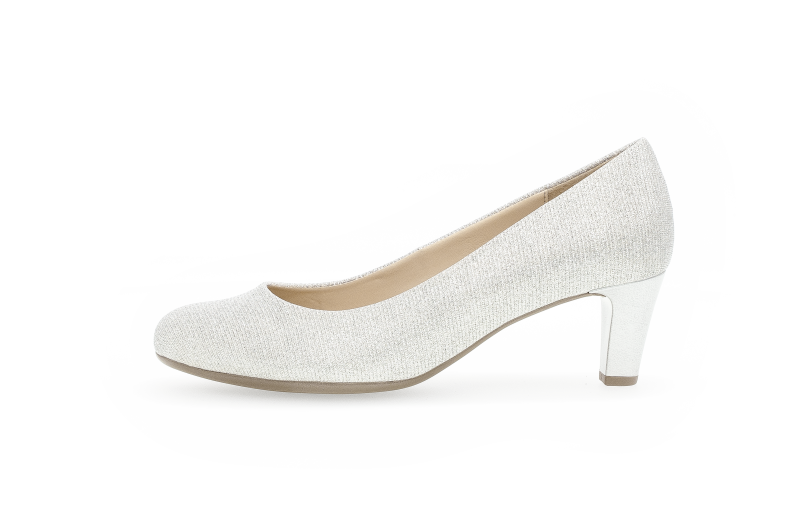 GABOR Dámské stříbrné kožené lodičky