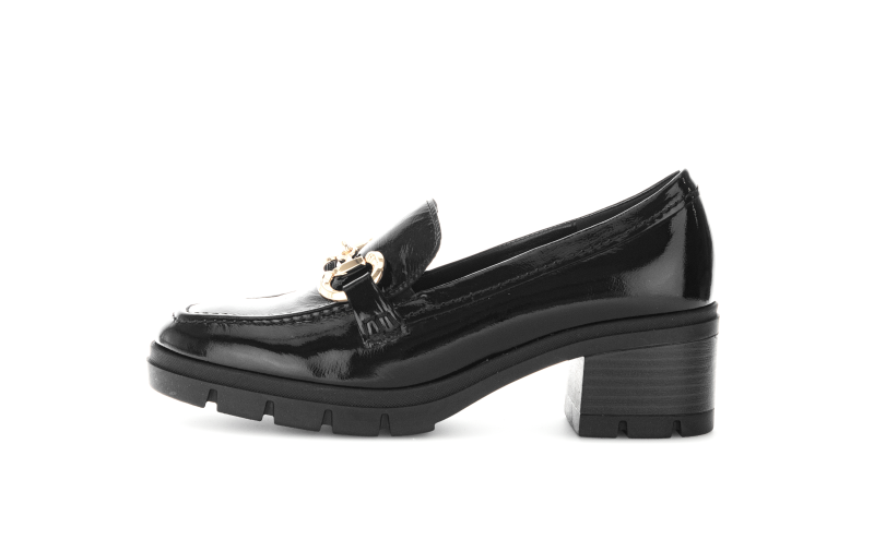 GABOR Dámské černé kožené mokasíny