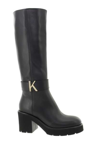 KELTON Dámské kožené černé kozačky