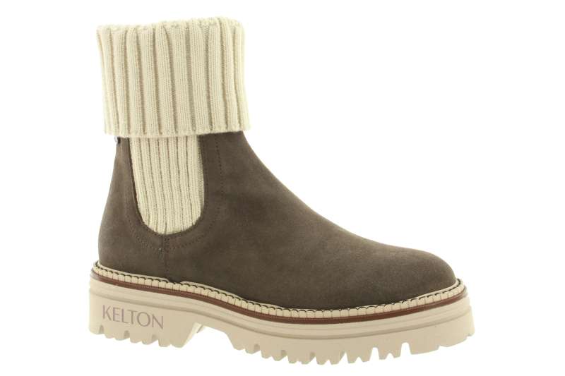 KELTON Dámský tm. hnědý kožený kotník