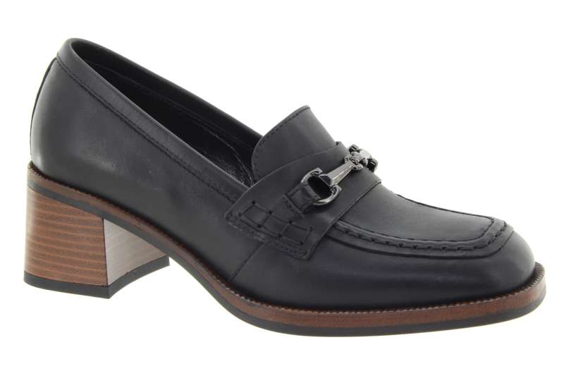 NERO GIARDINI Dámské černé kožené mokasíny