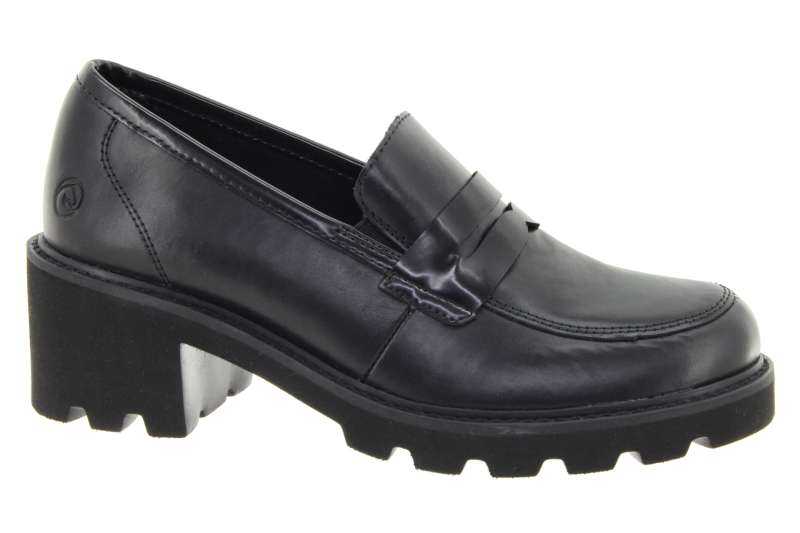 REMONTE Dámské černé kožené mokasíny