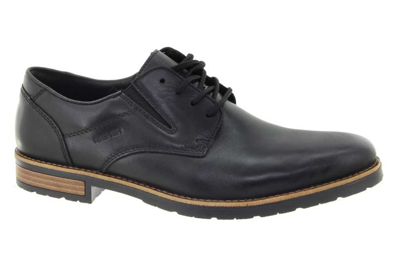 RIEKER Pánské černé kožené polobotky