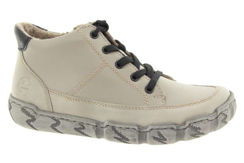 RIEKER Dámský kožený šedý kotník