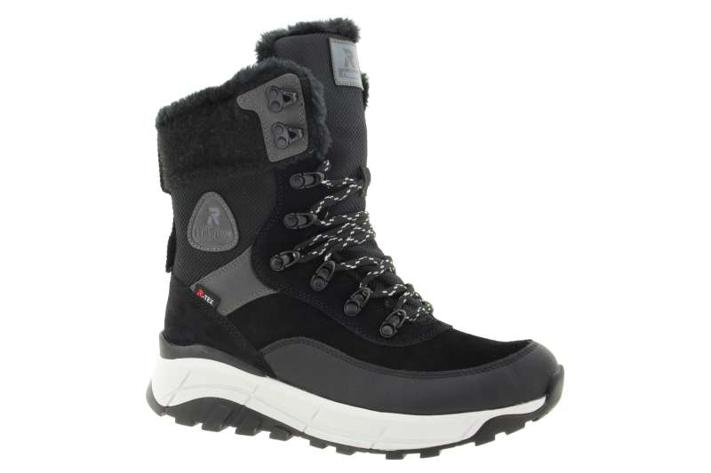 RIEKER Dámské černé kožené sněhule