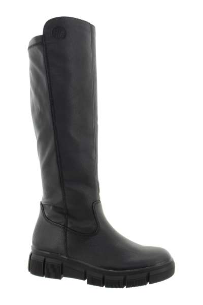 RIEKER Dámské kožené černé kozačky