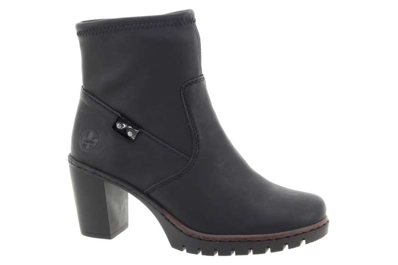 RIEKER Dámský černý kotník na podpatku