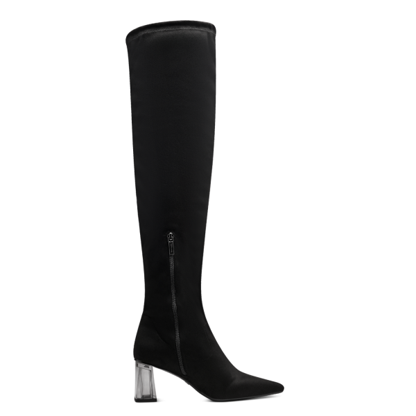 TAMARIS Dámské černé kozačky na podpatku