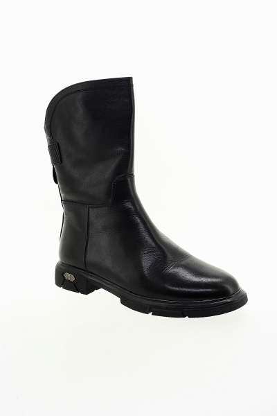 YO BY SHOEMAKER Dámské kožené černé polokozačky