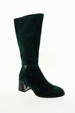 YO BY SHOEMAKER Dámské kožené zelené kozačky