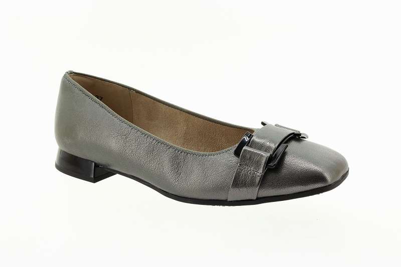 CAPRICE Dámské šedé kožené baleríny