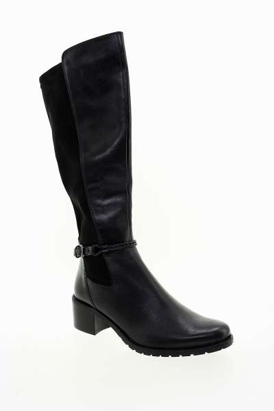 CAPRICE Dámské kožené černé kozačky