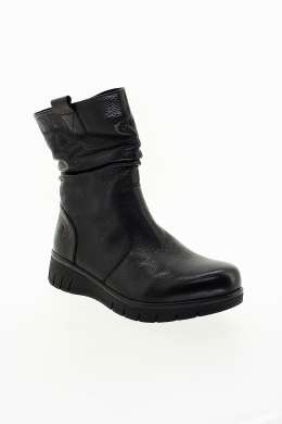 CAPRICE Dámský černý kožený kotník