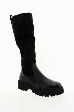 CAPRICE Dámské černé kožené kozačky