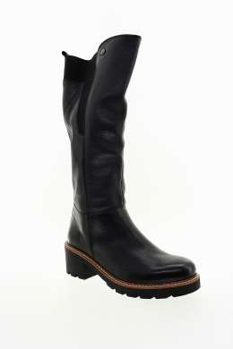 CAPRICE Dámské černé kožené kozačky