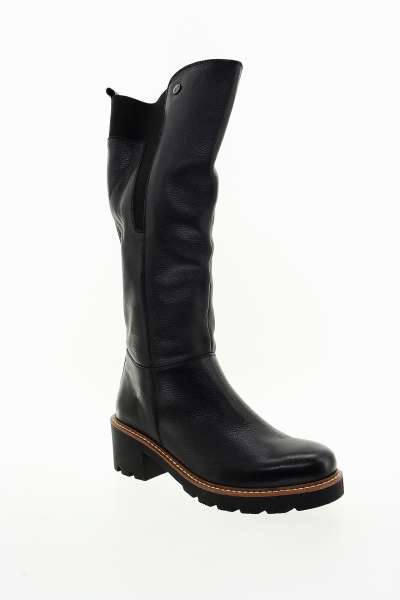 CAPRICE Dámské černé kožené kozačky