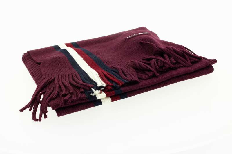 TOMMY HILFIGER Pánská bordová šála