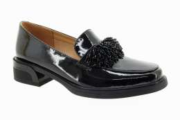 EPICA Dámské černé kožené mokasíny