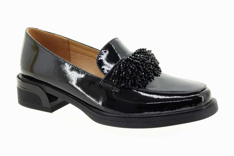 EPICA Dámské černé kožené mokasíny