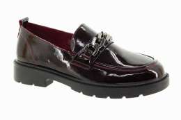 PASS COLLECTION Dámské bordové kožené mokasíny