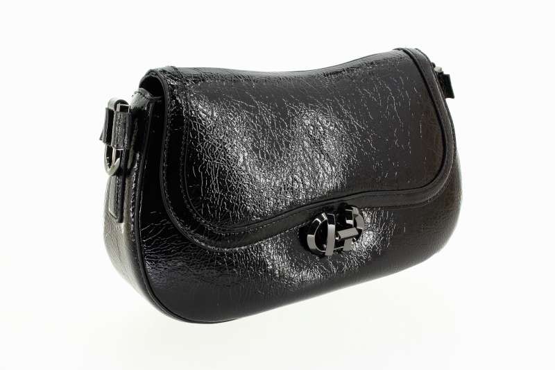 HISPANITAS Dámská černá lakovaná kabelka