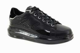 KARL LAGERFELD Dámské černé kožené tenisky