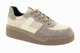 LOOKE Dámské šedé kožené tenisky