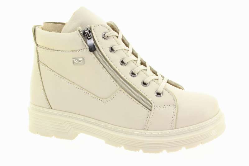 LOOKE Dámský krémový kožený kotník