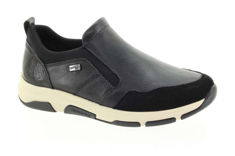 REMONTE Dámské černé kožené polobotky