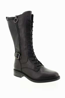 REMONTE Dámské černé kožené kozačky