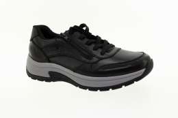 RIEKER Pánské černé kožené tenisky