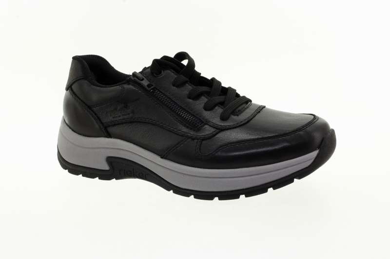 RIEKER Pánské černé kožené tenisky