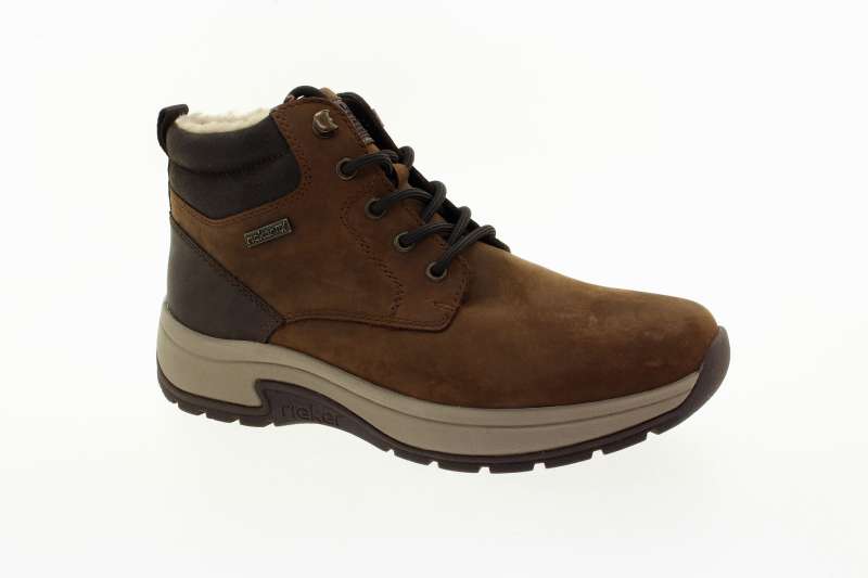 RIEKER Pánský hnědý kožený kotník