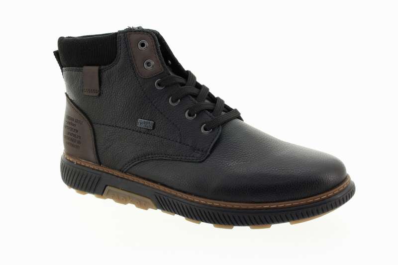 RIEKER Pánský černý kožený kotník