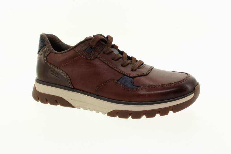 RIEKER Pánské hnědé kožené tenisky