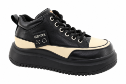 GRYXX Dámské černé kožené polobotky