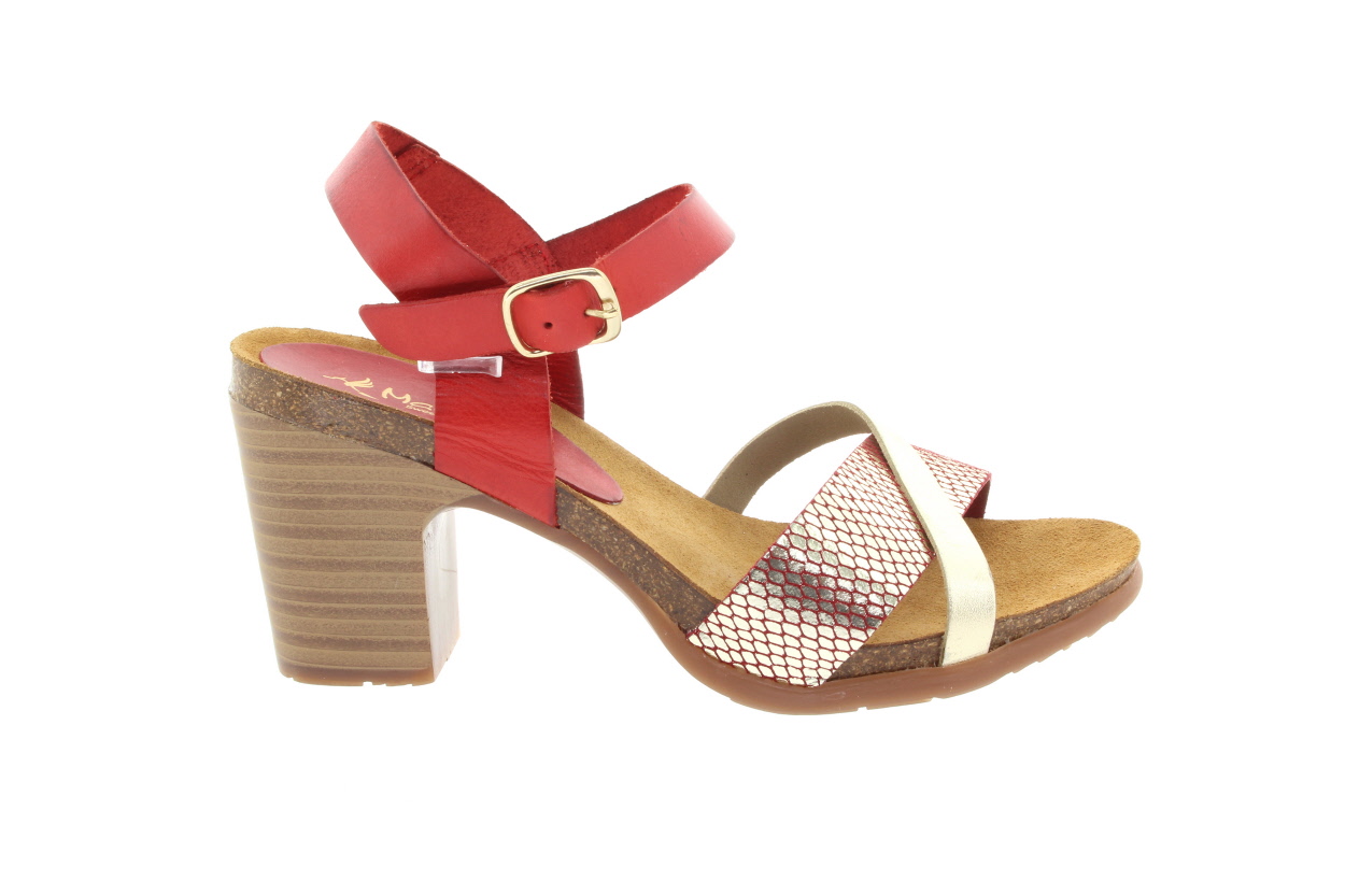 MARILA Kožené dámské sandálky na podpatku